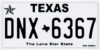 TX license plate DNX6367