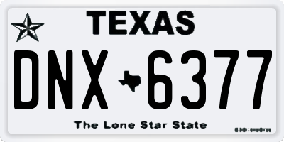 TX license plate DNX6377