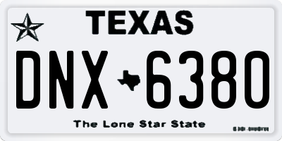 TX license plate DNX6380