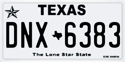 TX license plate DNX6383