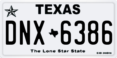 TX license plate DNX6386