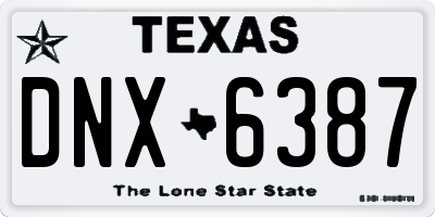 TX license plate DNX6387