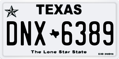 TX license plate DNX6389