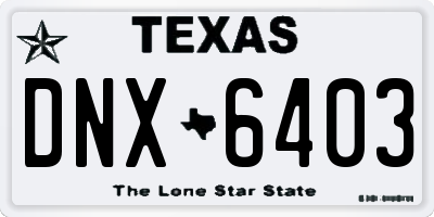 TX license plate DNX6403