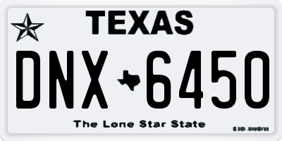 TX license plate DNX6450