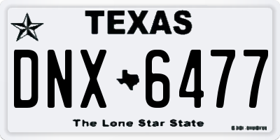 TX license plate DNX6477