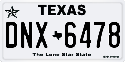 TX license plate DNX6478
