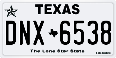 TX license plate DNX6538