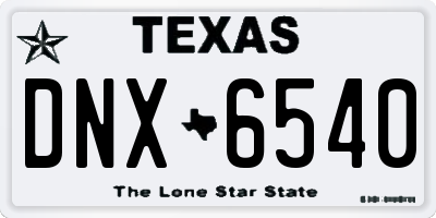 TX license plate DNX6540