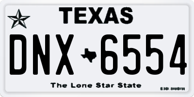TX license plate DNX6554