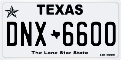 TX license plate DNX6600