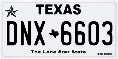 TX license plate DNX6603