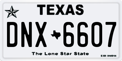 TX license plate DNX6607