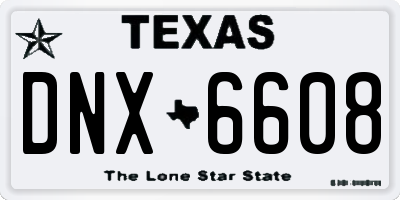 TX license plate DNX6608