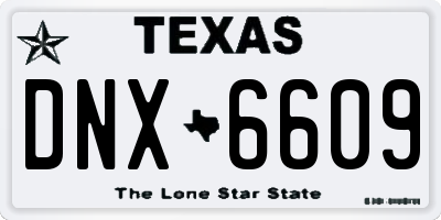 TX license plate DNX6609