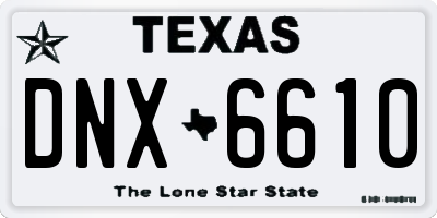 TX license plate DNX6610