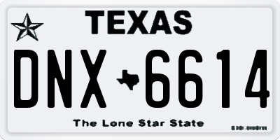 TX license plate DNX6614