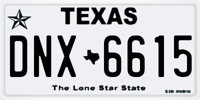 TX license plate DNX6615