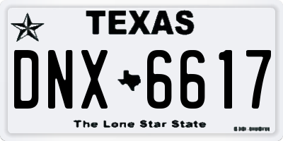 TX license plate DNX6617
