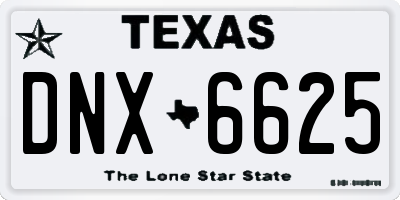 TX license plate DNX6625