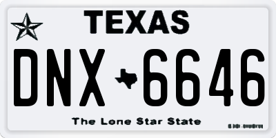 TX license plate DNX6646
