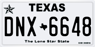 TX license plate DNX6648