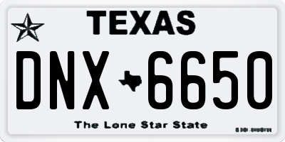 TX license plate DNX6650