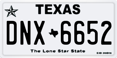 TX license plate DNX6652