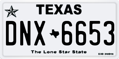 TX license plate DNX6653