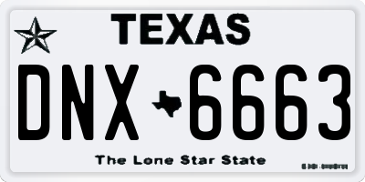 TX license plate DNX6663