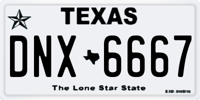 TX license plate DNX6667