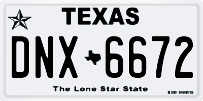 TX license plate DNX6672