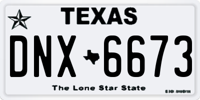 TX license plate DNX6673