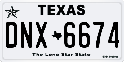 TX license plate DNX6674