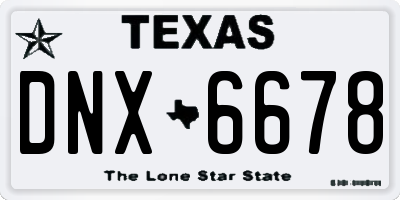 TX license plate DNX6678