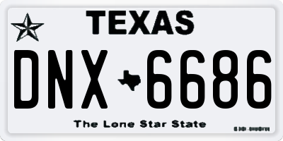 TX license plate DNX6686