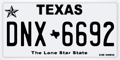 TX license plate DNX6692