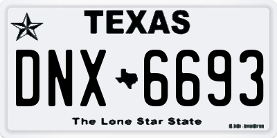 TX license plate DNX6693