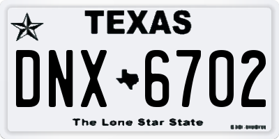 TX license plate DNX6702