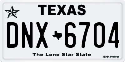 TX license plate DNX6704