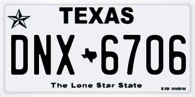 TX license plate DNX6706