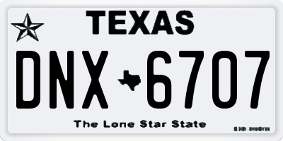 TX license plate DNX6707
