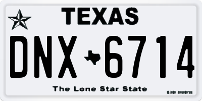 TX license plate DNX6714
