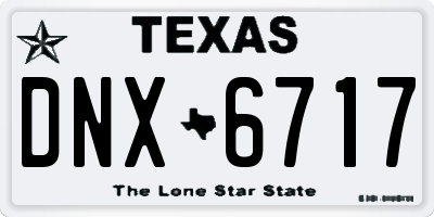 TX license plate DNX6717