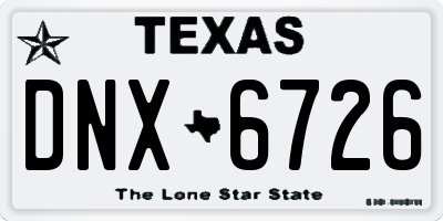 TX license plate DNX6726