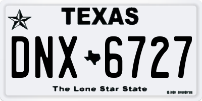 TX license plate DNX6727