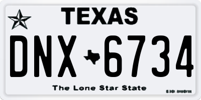 TX license plate DNX6734