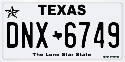 TX license plate DNX6749