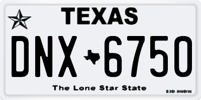 TX license plate DNX6750