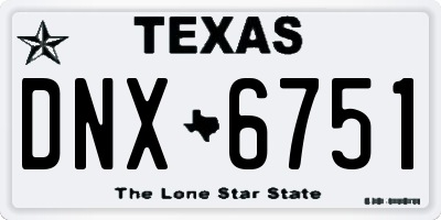 TX license plate DNX6751